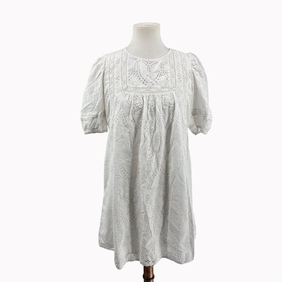 Sanctuary Eyelet, White 100% Cotton Dress Size S - Picture 1 of 10